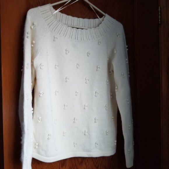 Jones of New York Sweaters - Vintage 90s, soft angora sweater, M, S, Jones of New York, bobble pattern f & b
